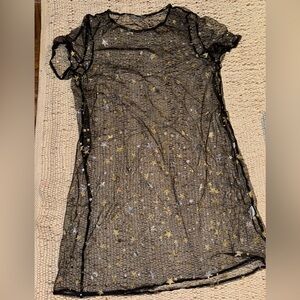 Sheer Black mesh Starry Dress